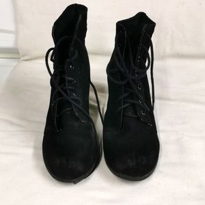 Black suede boots